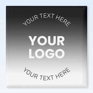 Your Logo Modern Editable Black & White Gradient Magnet