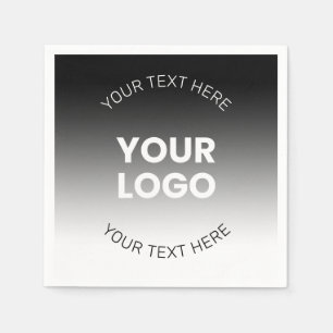 Your Logo   Modern Editable Black & White Gradient Napkin