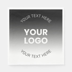Your Logo   Modern Editable Black & White Gradient Napkin