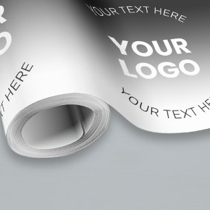 Your Logo Modern Editable Black & White Gradient Wrapping Paper