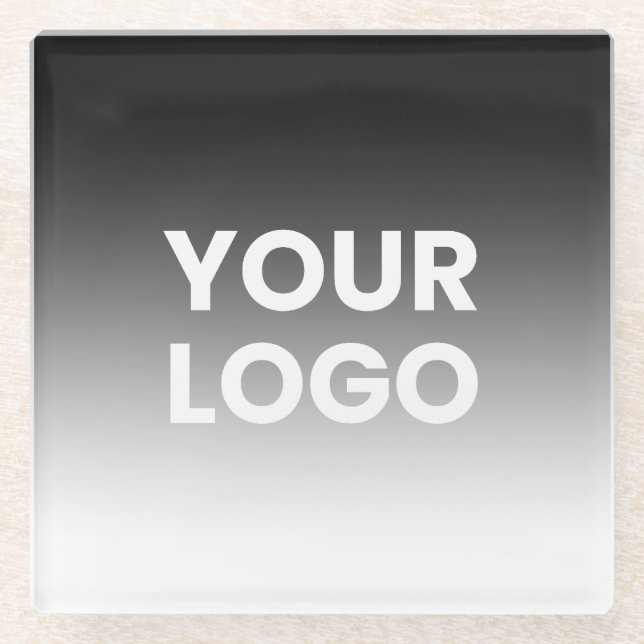 Your Logo & Modern Editable Colour Gradient Glass Coaster (Front)