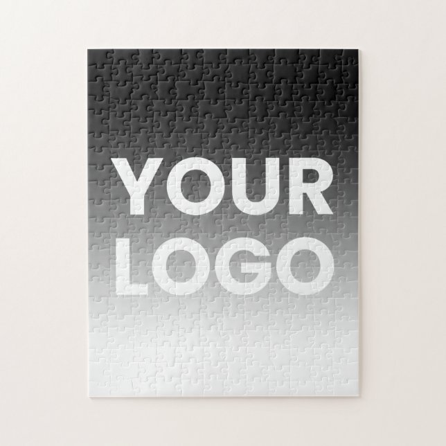 Your Logo & Modern Editable Colour Gradient Jigsaw Puzzle (Vertical)