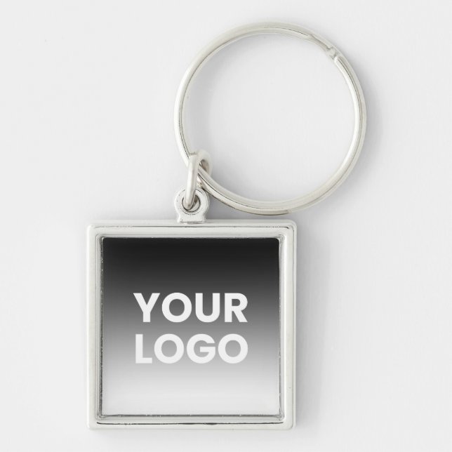 Your Logo & Modern Editable Colour Gradient Key Ring (Front)