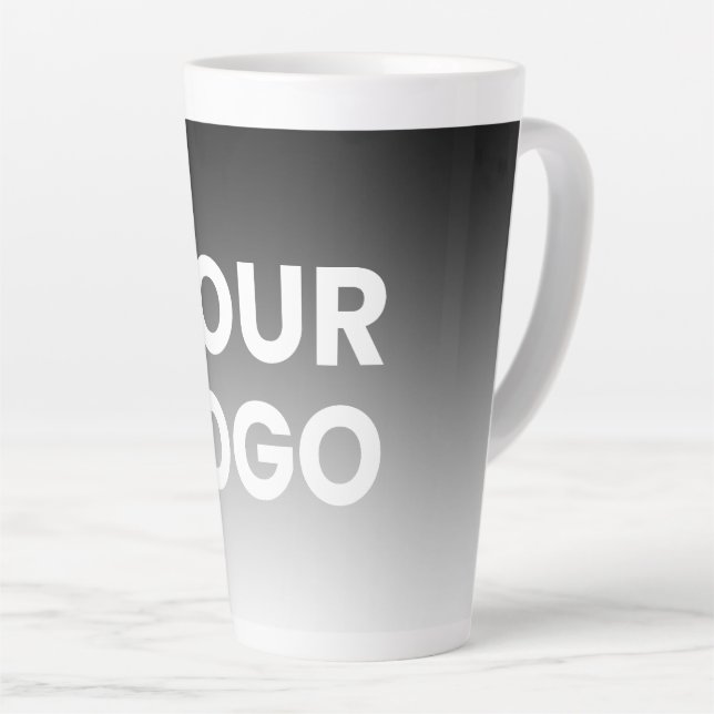 Your Logo & Modern Editable Colour Gradient Latte Mug (Right Angle)