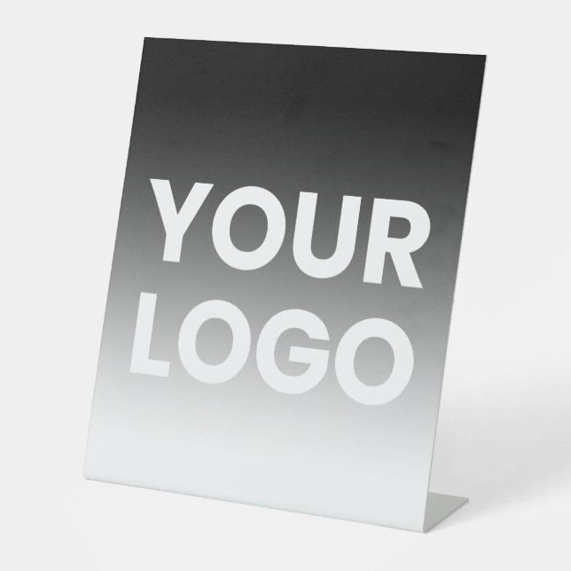 Your Logo & Modern Editable Colour Gradient Pedestal Sign (Front)