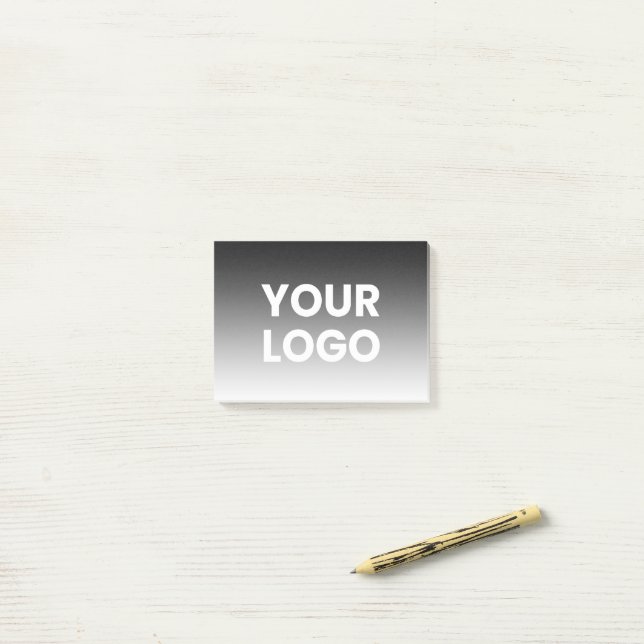 Your Logo & Modern Editable Colour Gradient Post-it Notes (On Desk)