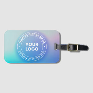 Your Logo   Modern Fading Colour Ombre & White Tex Luggage Tag