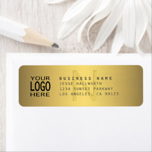 Your Logo & Modern Faux Gold V2 Return Address