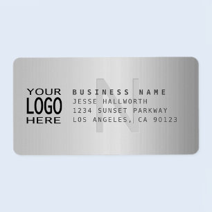 Your Logo & Modern Faux Metal Return Address Label