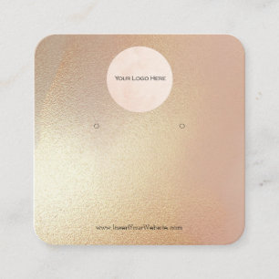 Your Logo Modern Gold Shimmer Earring Display Square Business Card