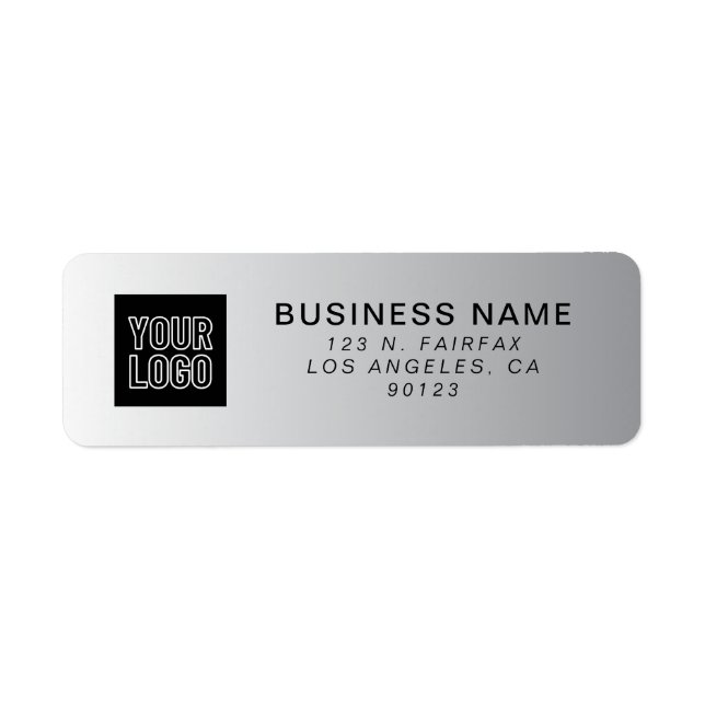 Your Logo | Modern Grey Gradient Return Address (Front)