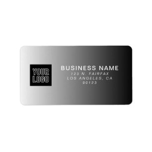 Your Logo Modern Grey Gradient Return Address Label