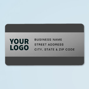 Your Logo   Modern Grey Gradient Return Address Label