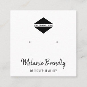 Your Logo Modern Jewellery Earring Display Square Business Card