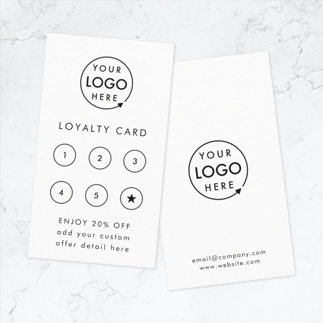 Your Logo | Modern Minimalist Business Punch Loyalty Card (Build brand loyalty with this professional modern customer reward card design)