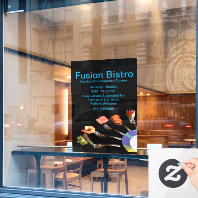 Your Logo / Modern Restaurant Business Window Cling (Cafe Window)