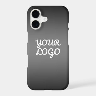 Your Logo & Modern Simple Ombre Dark Grey