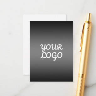 Your Logo & Modern Simple Ombre Dark Grey Enclosure Card