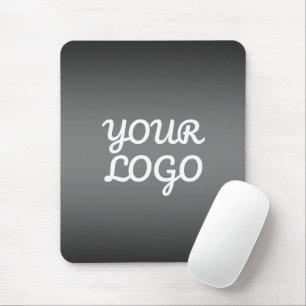Your Logo & Modern Simple Ombre   Dark Grey Mouse Mat