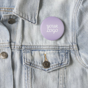 Your Logo & Modern Simple Ombre Lavender 6 Cm Round Badge