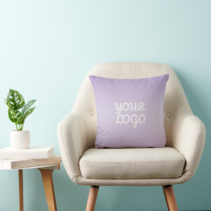 Your Logo & Modern Simple Ombre   Lavender Cushion