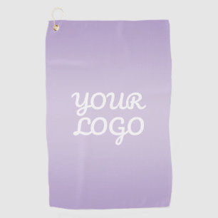 Your Logo & Modern Simple Ombre Lavender Golf Towel