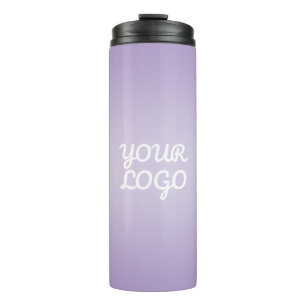 Your Logo & Modern Simple Ombre   Lavender Thermal Tumbler