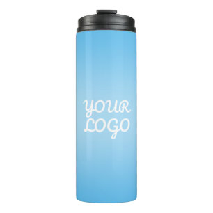 Your Logo & Modern Simple Ombre   Lavender Thermal Tumbler