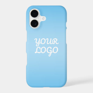 Your Logo & Modern Simple Ombre   Light Blue