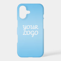 Your Logo & Modern Simple Ombre | Light Blue