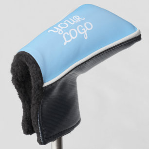 Your Logo & Modern Simple Ombre Light Blue Golf Head Cover