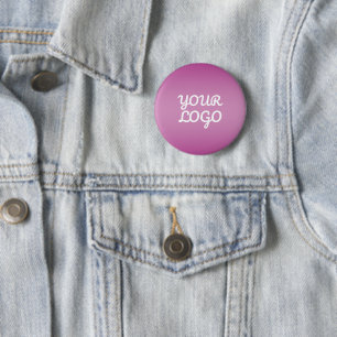 Your Logo & Modern Simple Ombre   Purple 6 Cm Round Badge