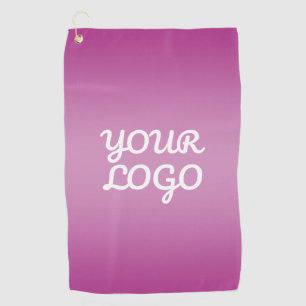 Your Logo & Modern Simple Ombre   Purple Golf Towel