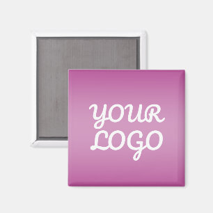Your Logo & Modern Simple Ombre   Purple Magnet