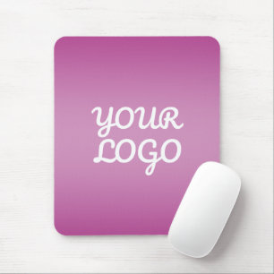 Your Logo & Modern Simple Ombre   Purple Mouse Mat
