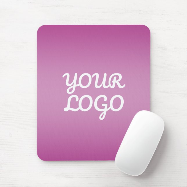 Your Logo & Modern Simple Ombre | Purple Mouse Mat (With Mouse)