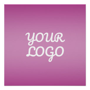 Your Logo & Modern Simple Ombre   Purple Poster