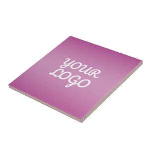 Your Logo & Modern Simple Ombre   Purple Tile