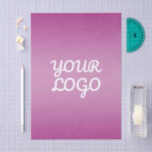 Your Logo & Modern Simple Ombre   Purple Tissue Paper
