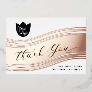 Your Logo Modern Thank You Real Foil Discount Card