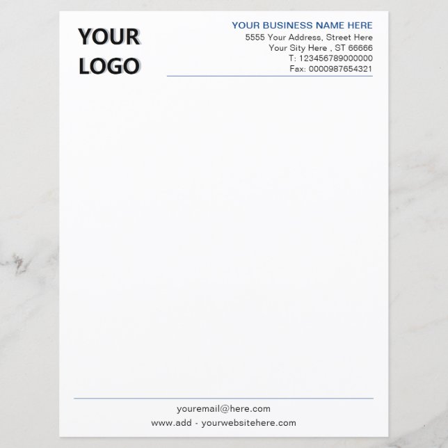 Your Logo Name Address and Contact Info Letterhead (Front)