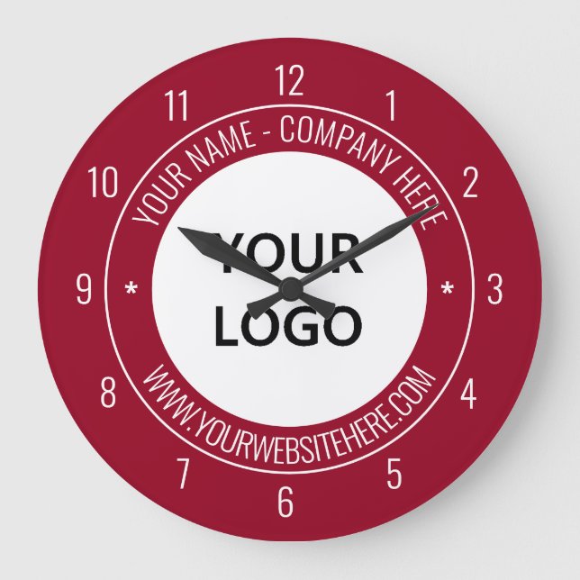 Your Logo Name Info Colours Promotional Wall Clock (Front)
