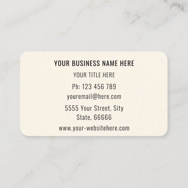 Your Logo, Name,Title,Phone,E-mail,Address,Website Business Card (Back)