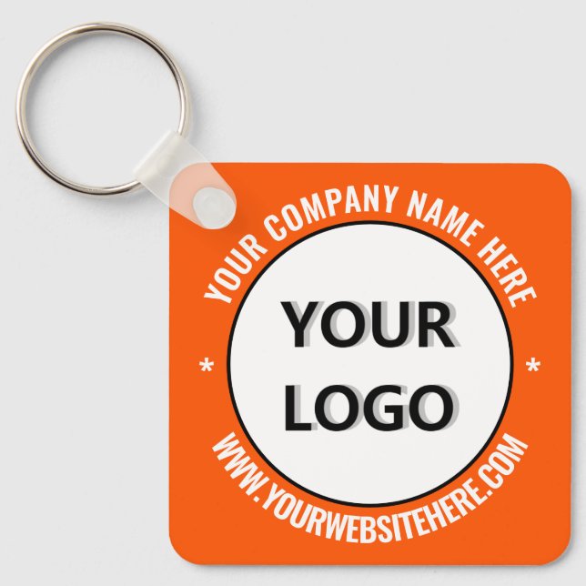 Your Logo Name Website Keychain - Custom Colours (Front)