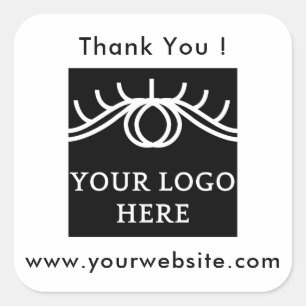 Your Logo, Name & Website Promo Classic Round Clas Square Sticker
