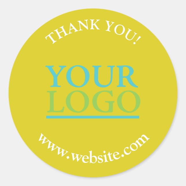Your Logo, Name & Website Promo, Dark Yellow Classic Round Sticker (Front)
