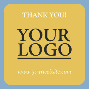 Your Logo, Name & Website Promo, Gold Square Sticker