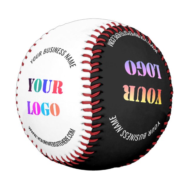 Your Logo Name Website Promotional Personalised Baseball (Angled)