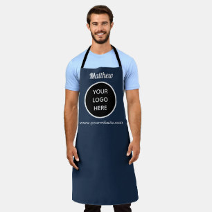 Your Logo Navy Blue Website Yellow Business Apron