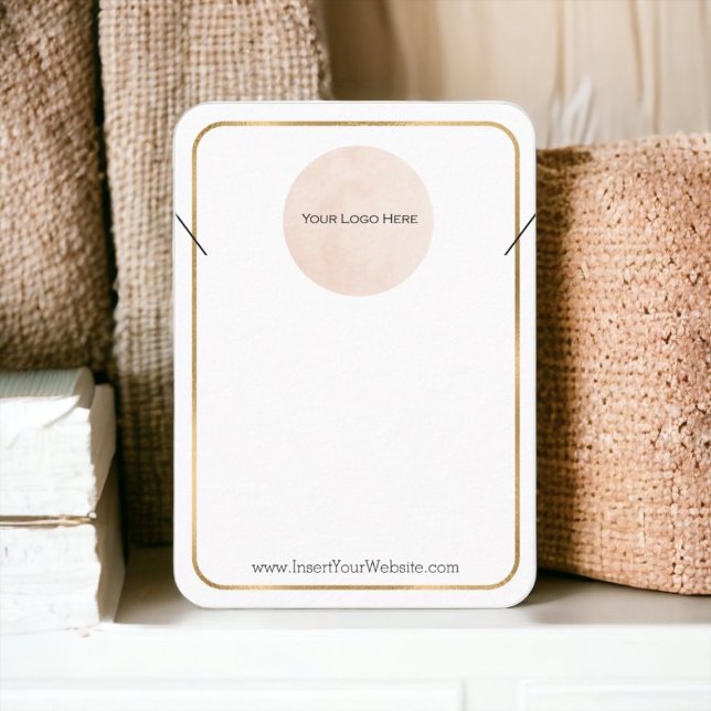 Your Logo Necklace Display Gold Large Vertical Business Card (Creator Uploaded)